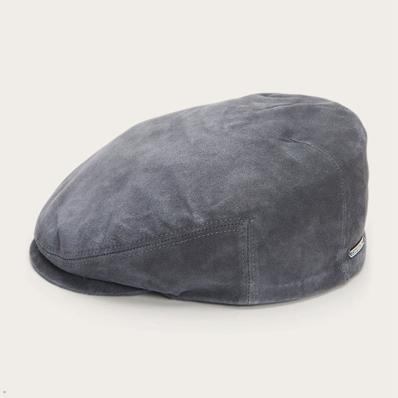 Grey Stetson Driver Cap Suede Men's Outdoor Hats | UK 45TGJWZKM