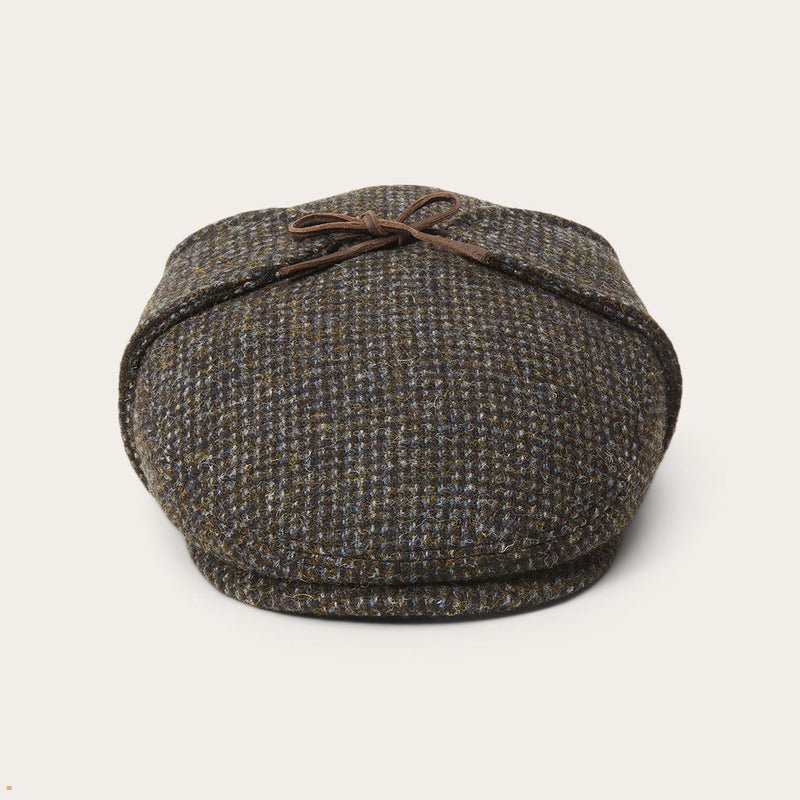 Grey Stetson Driver Harris Tweed Men\'s Caps | UK 57YNTUGOV