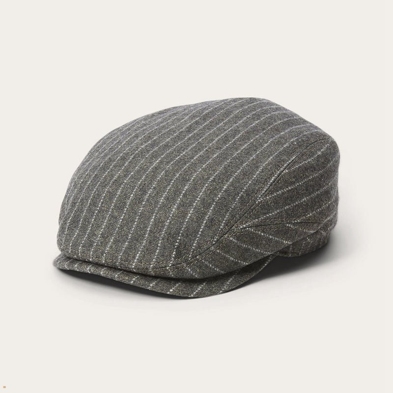 Grey Stetson Driver Wool/Cotton Men's Caps | UK 87ZQGEBNR