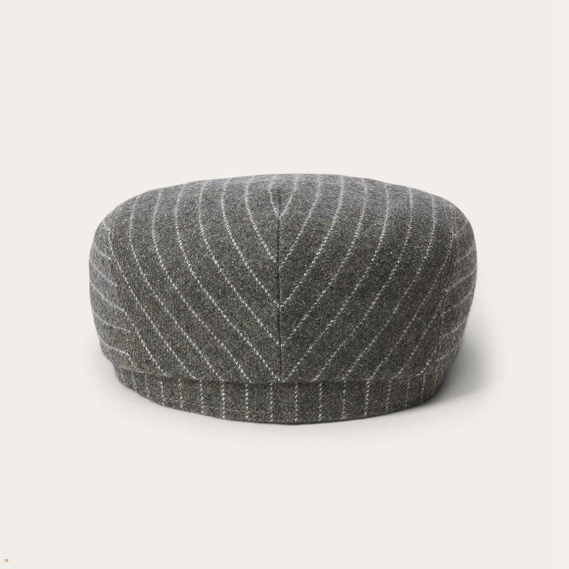 Grey Stetson Driver Wool/Cotton Men's Caps | UK 87ZQGEBNR