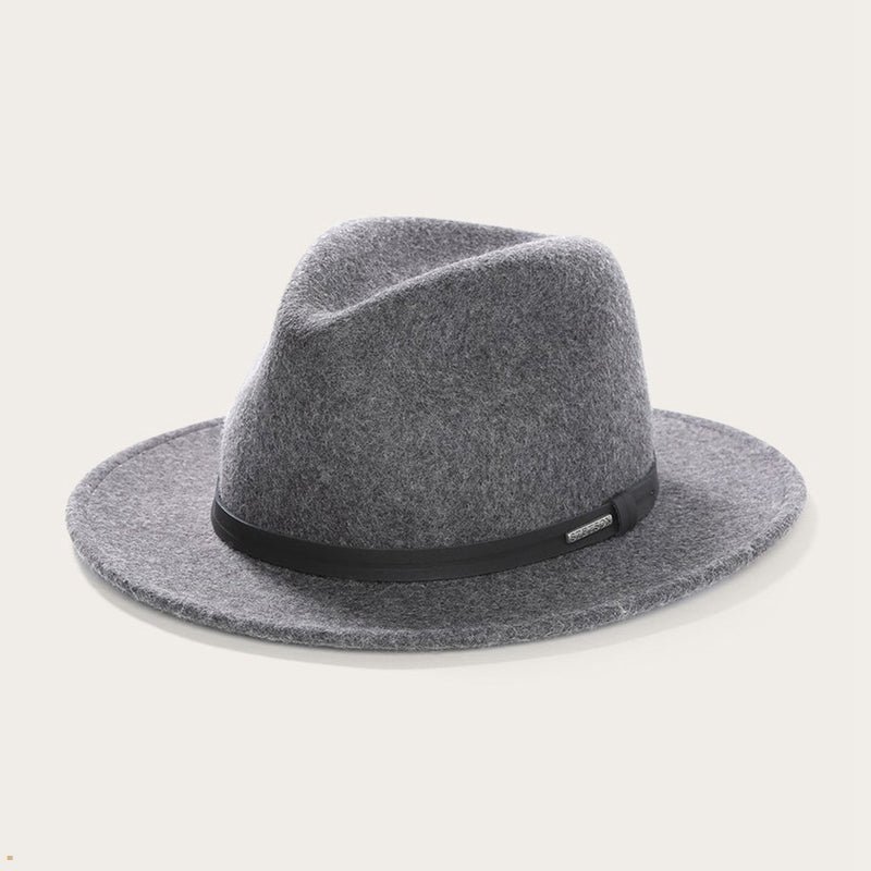 Grey Stetson Explorer Men's Outdoor Hats | UK 06ZRLYENX