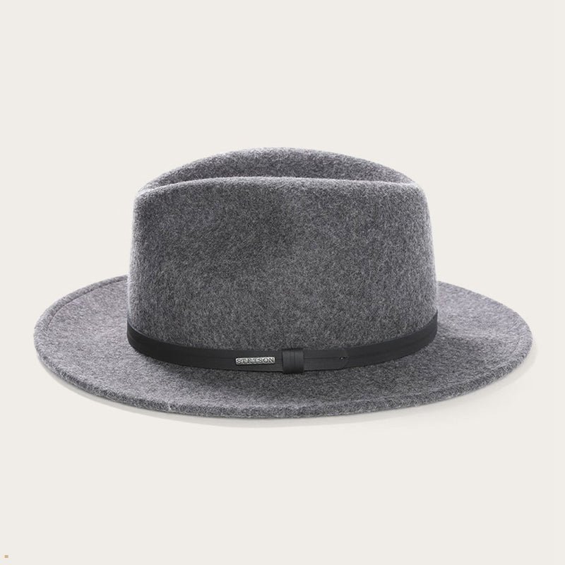 Grey Stetson Explorer Men's Outdoor Hats | UK 06ZRLYENX