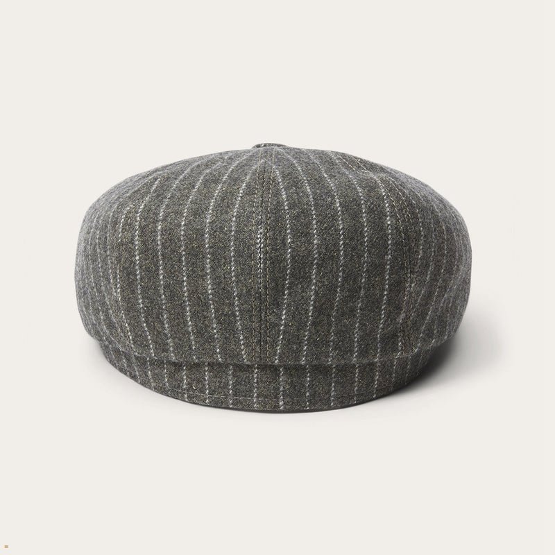 Grey Stetson Hatteras Wool/Cotton Men's Caps | UK 10MEOHWBI