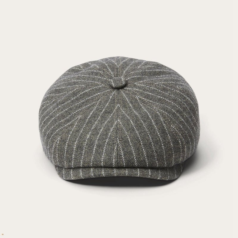 Grey Stetson Hatteras Wool/Cotton Women\'s Caps | UK 74AQGIFLY