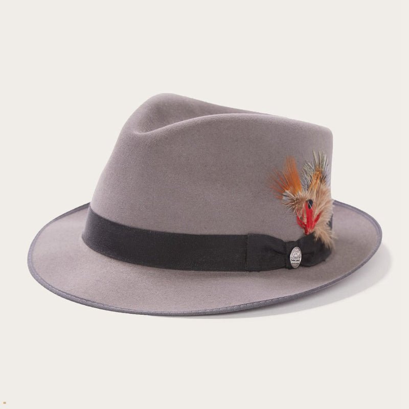 Grey Stetson Inwood Men's Fedoras | UK 23NHJIKMB