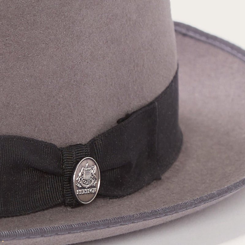 Grey Stetson Inwood Men's Fedoras | UK 23NHJIKMB