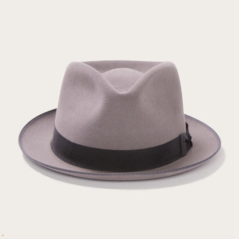 Grey Stetson Inwood Men\'s Fedoras | UK 23NHJIKMB