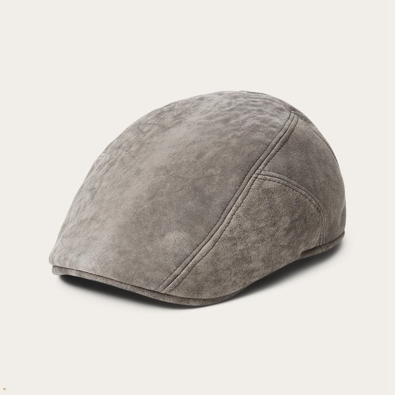 Grey Stetson Ivy Lambskin Men's Caps | UK 02DWVJKLX