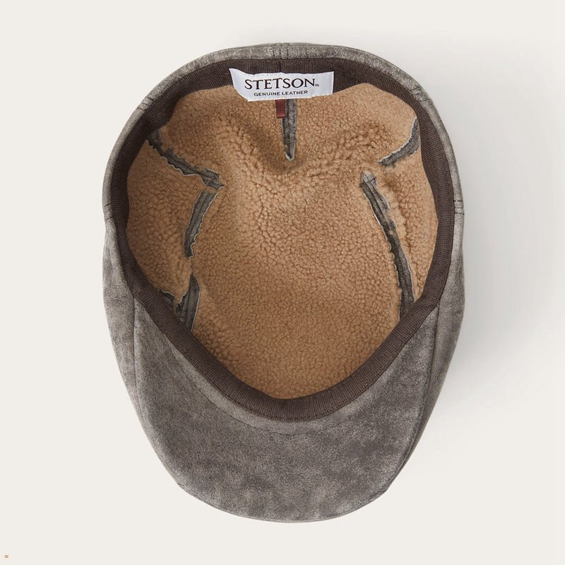 Grey Stetson Ivy Lambskin Men's Caps | UK 02DWVJKLX