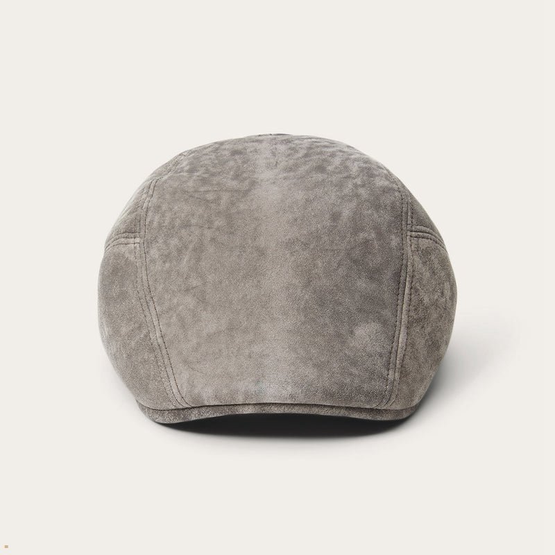 Grey Stetson Ivy Lambskin Men\'s Caps | UK 02DWVJKLX