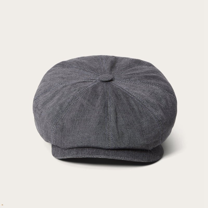 Grey Stetson Linen Hatteras Newsboy Women\'s Caps | UK 68RWMQPJH