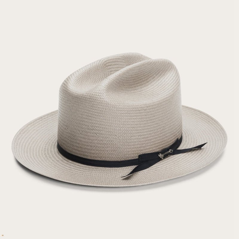 Grey Stetson Open Road Men's Straw Hats | UK 63OKBDGQC