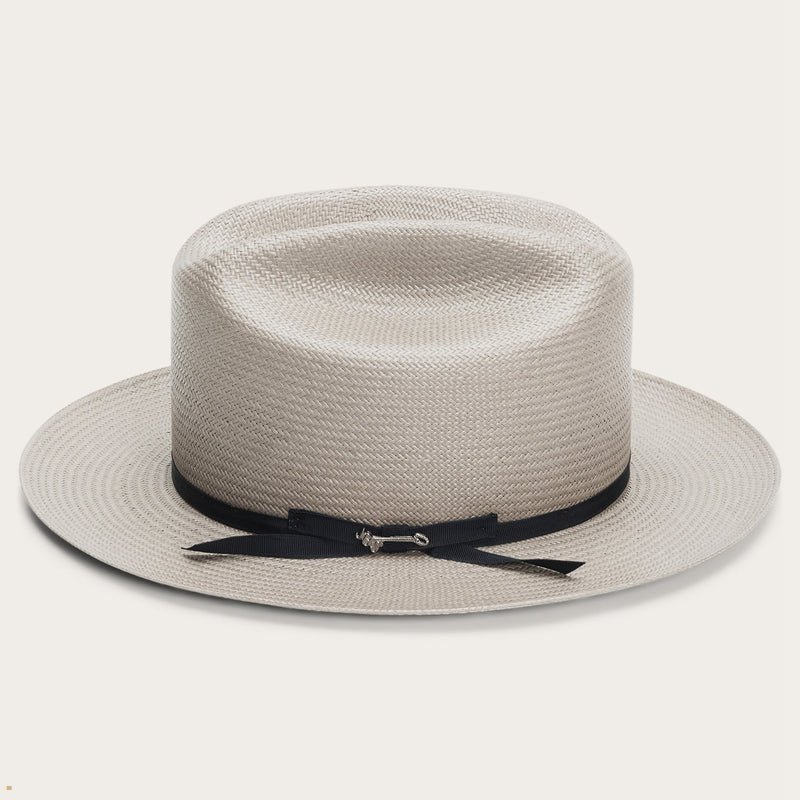 Grey Stetson Open Road Men's Straw Hats | UK 63OKBDGQC