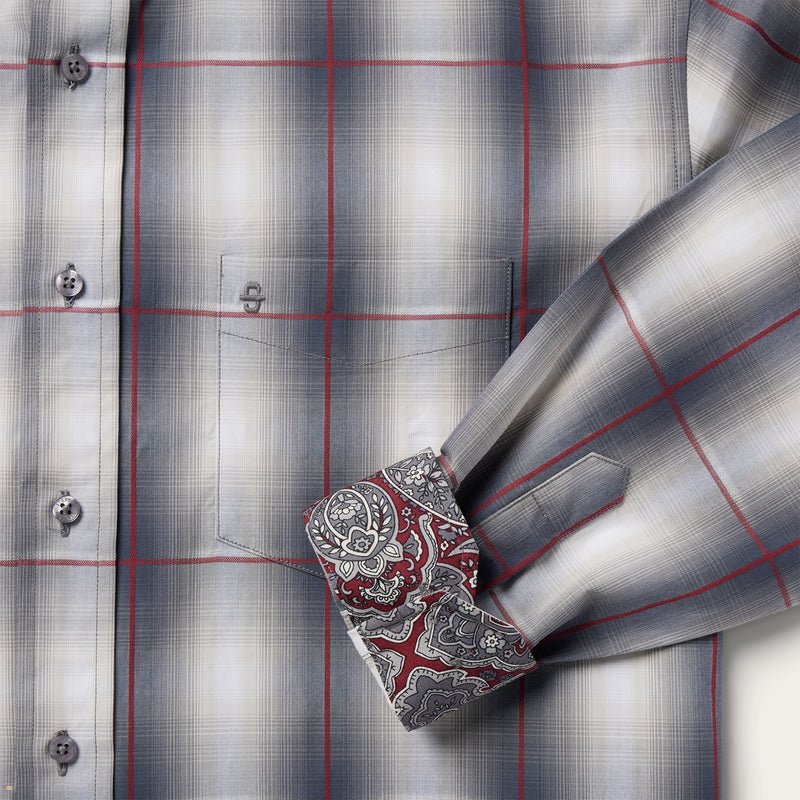 Grey Stetson Plaid Button Front Men's Shirts | UK 05UIGQHEZ