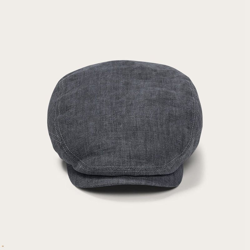 Grey Stetson Premium Linen Driver Men\'s Caps | UK 75ZPNOGAC