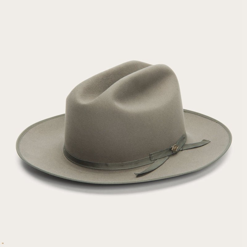 Grey Stetson Pure Open Road Men's Fedoras | UK 49UERZVQY