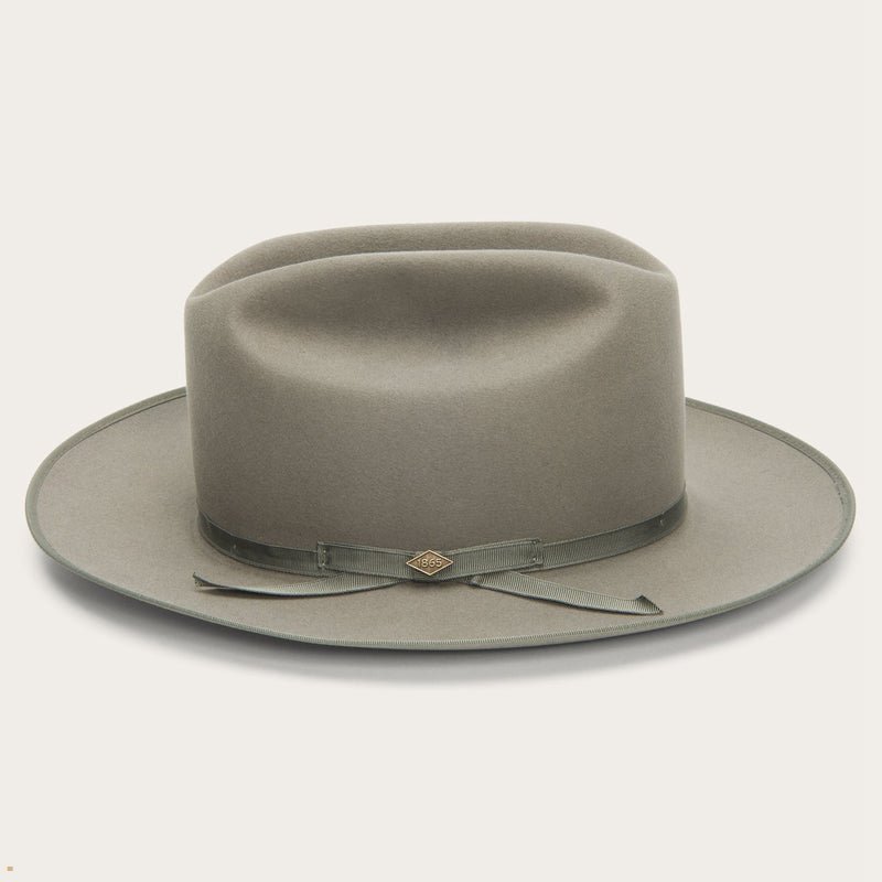 Grey Stetson Pure Open Road Men's Fedoras | UK 49UERZVQY