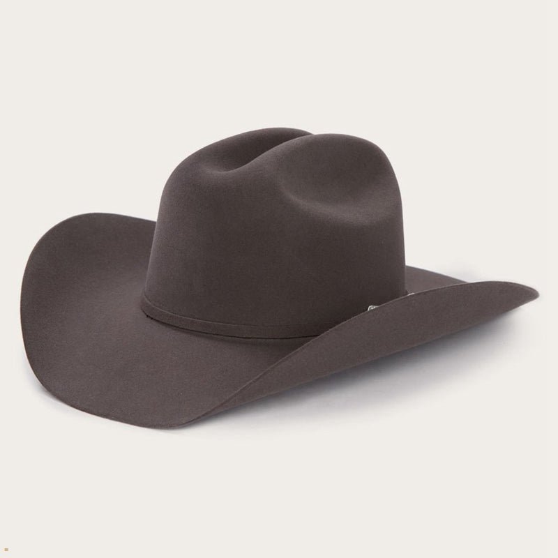 Grey Stetson Skyline 6x Men's Cowboy Hats | UK 21EZAOQUT