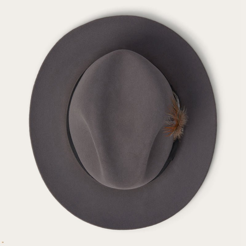 Grey Stetson Temple Men's Fedoras | UK 86DWNTLGB