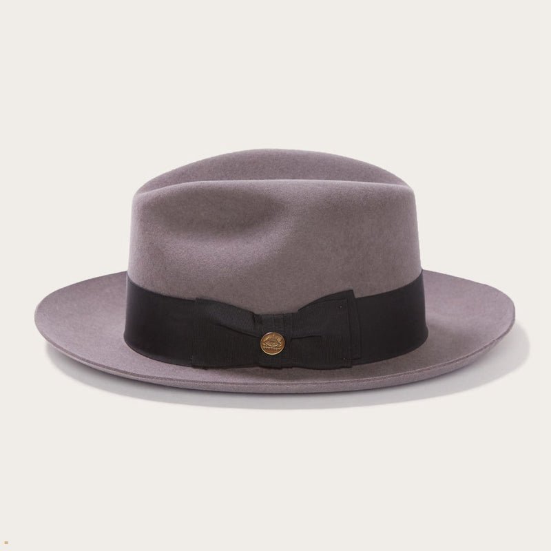 Grey Stetson Temple Wool Men's Fedoras | UK 94ISMUOPT