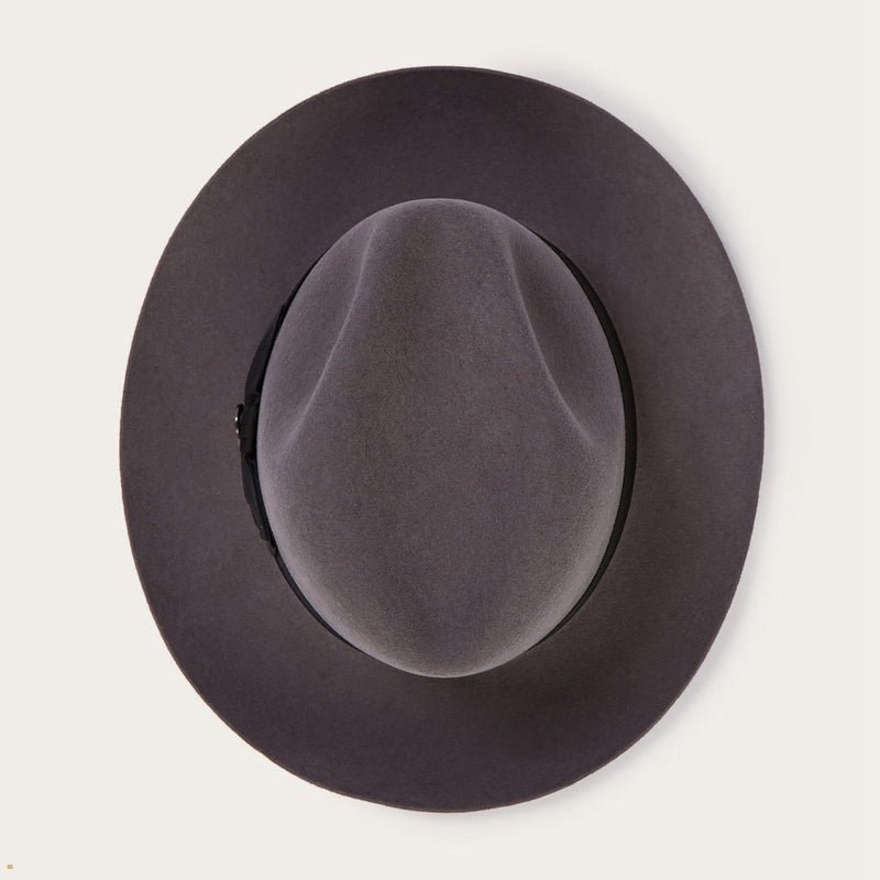 Grey Stetson Temple Wool Men's Fedoras | UK 94ISMUOPT