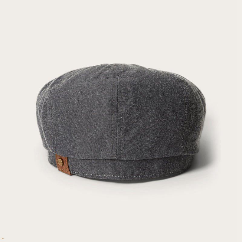 Grey Stetson Waxed Cotton Hatteras Men's Outdoor Hats | UK 08OAJWUBD