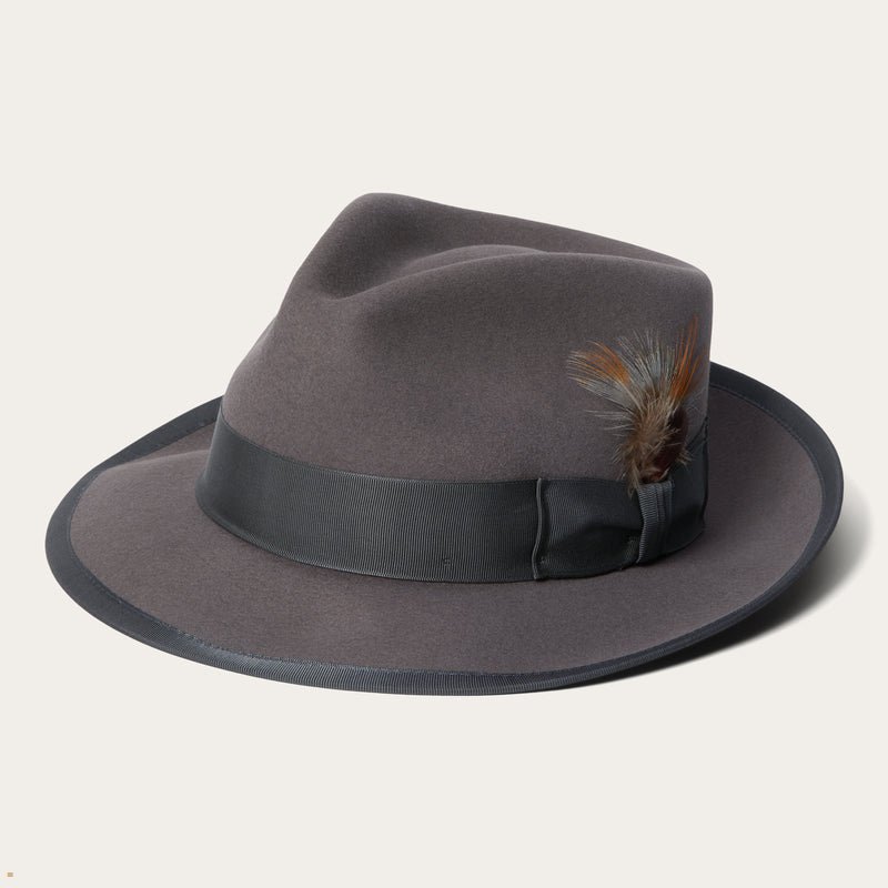 Grey Stetson Whippet Men's Fedoras | UK 62VWQILGB