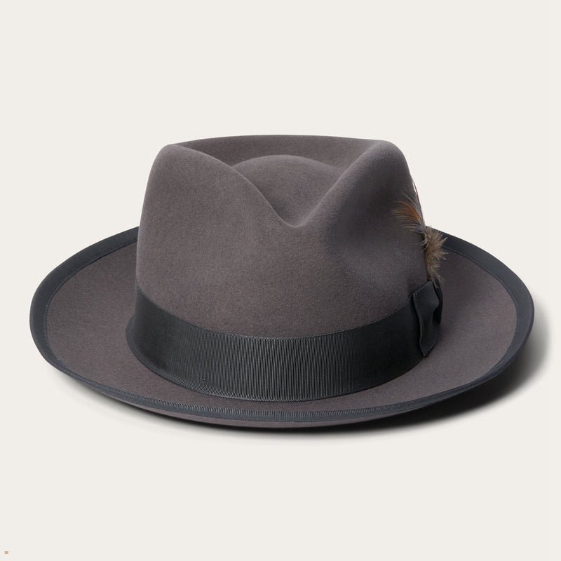 Grey Stetson Whippet Men\'s Fedoras | UK 62VWQILGB