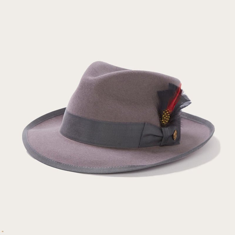 Grey Stetson Whippet Wool Men's Fedoras | UK 54MCGUZBY