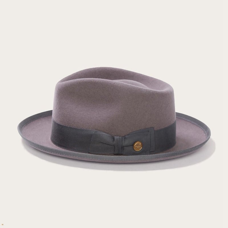 Grey Stetson Whippet Wool Men's Fedoras | UK 54MCGUZBY