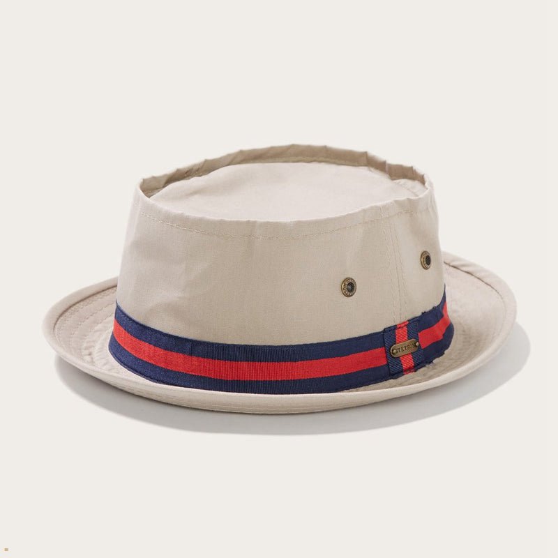 Khaki Stetson Fairway Men's Bucket Hats | UK 62KUTJXNA