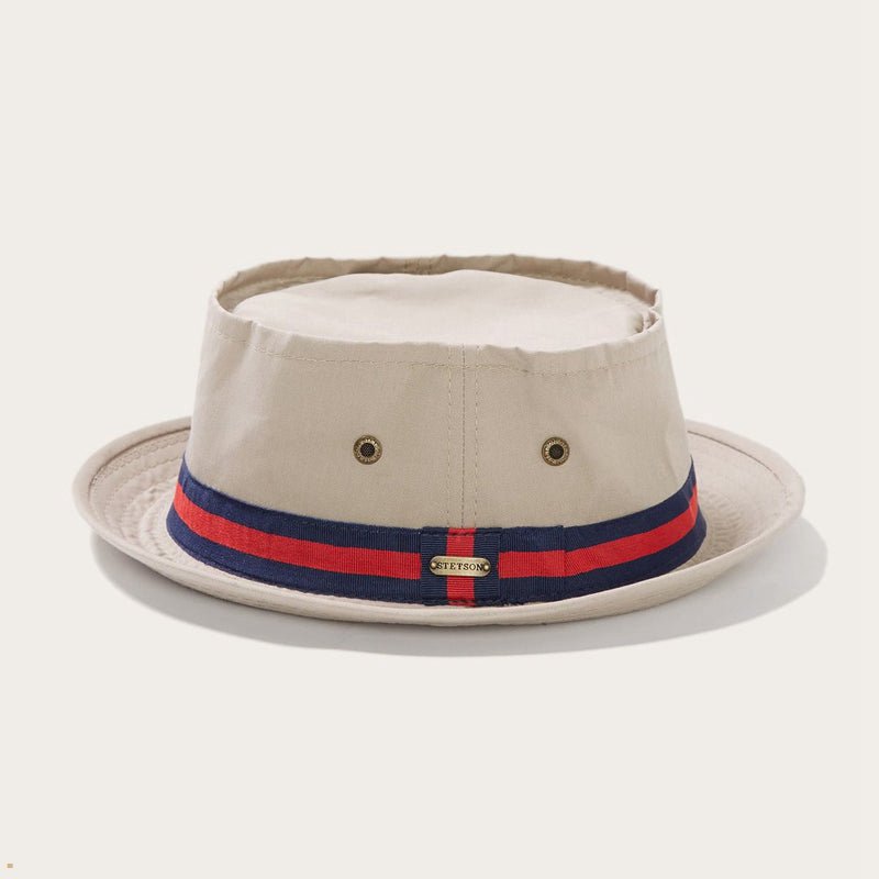 Khaki Stetson Fairway Men's Bucket Hats | UK 62KUTJXNA