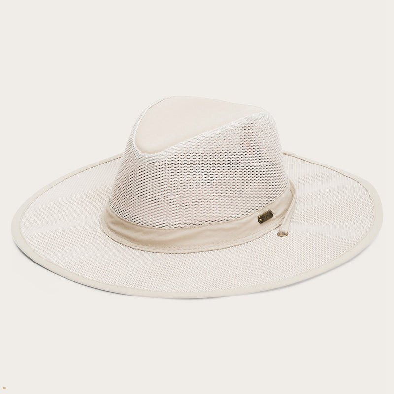 Khaki Stetson Montana 'No Fly Zone' Mesh Men's Outdoor Hats | UK 76TGNICLU