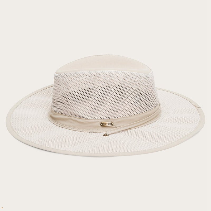 Khaki Stetson Montana 'No Fly Zone' Mesh Men's Outdoor Hats | UK 76TGNICLU