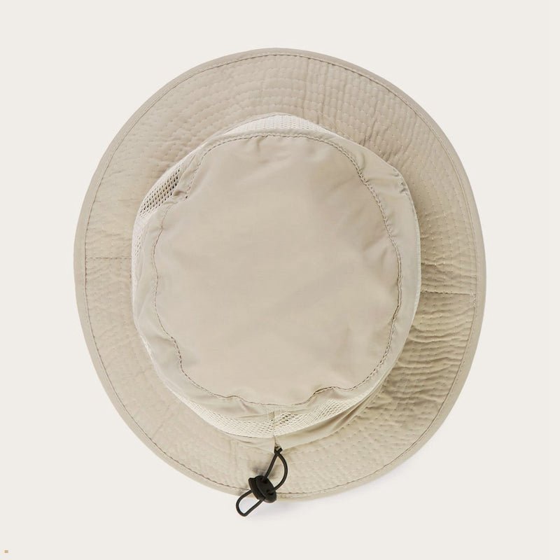 Khaki Stetson Switchback 'No Fly Zone' Mesh Women's Bucket Hats | UK 84XREUJPZ