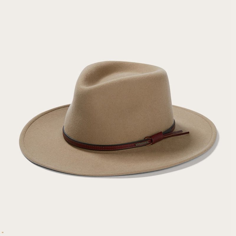 Light Brown Stetson Bozeman Men's Outdoor Hats | UK 01VJCOQPD