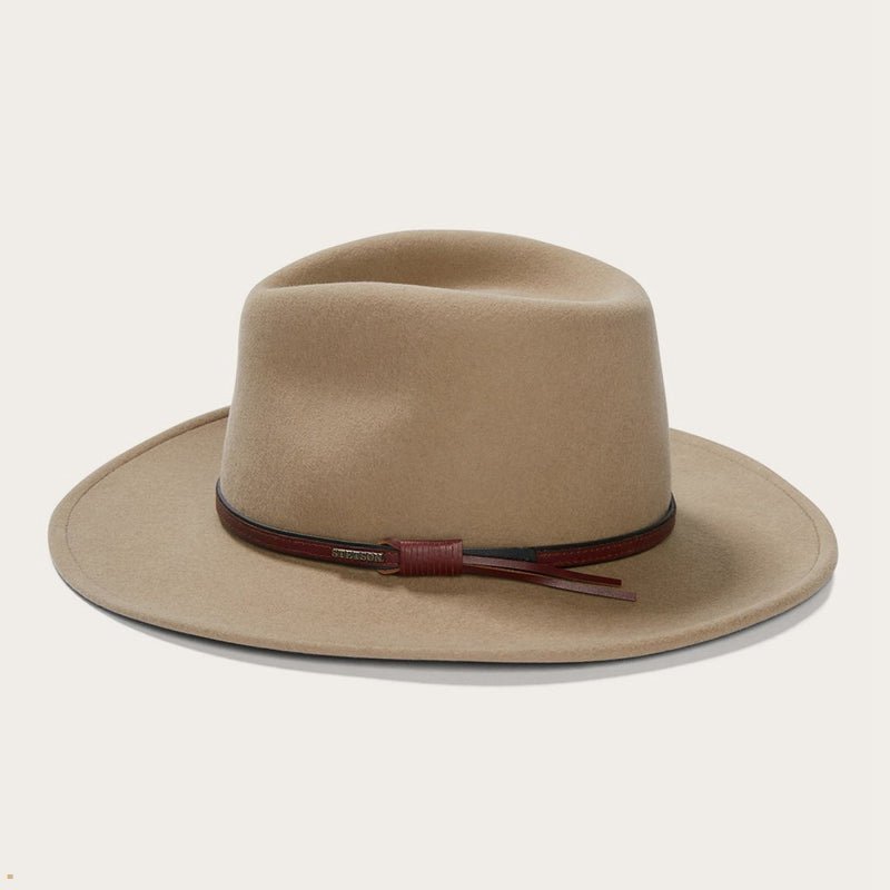 Light Brown Stetson Bozeman Men's Outdoor Hats | UK 01VJCOQPD