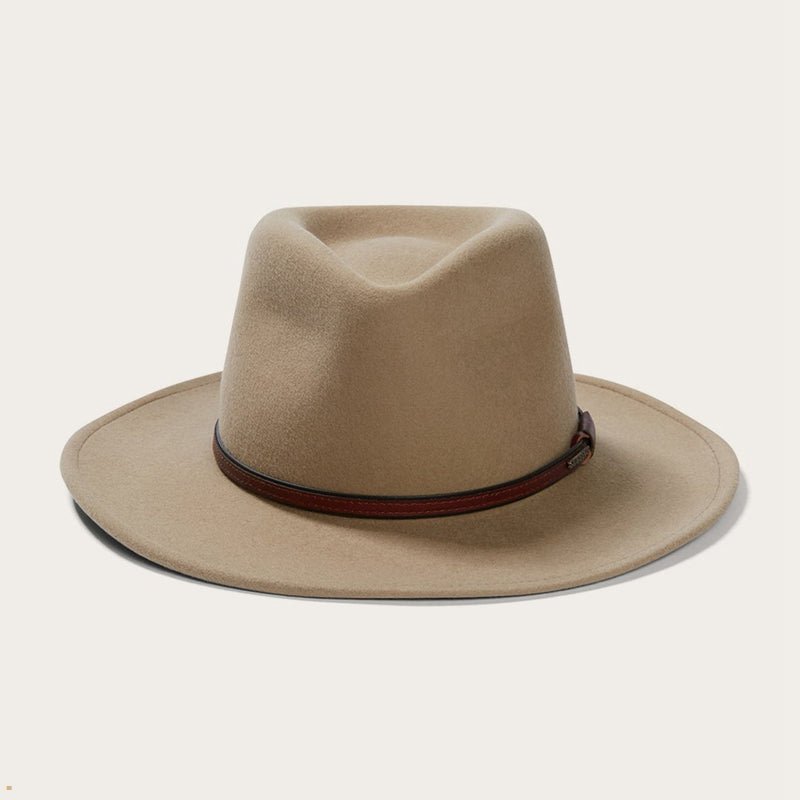 Light Brown Stetson Bozeman Men\'s Outdoor Hats | UK 01VJCOQPD