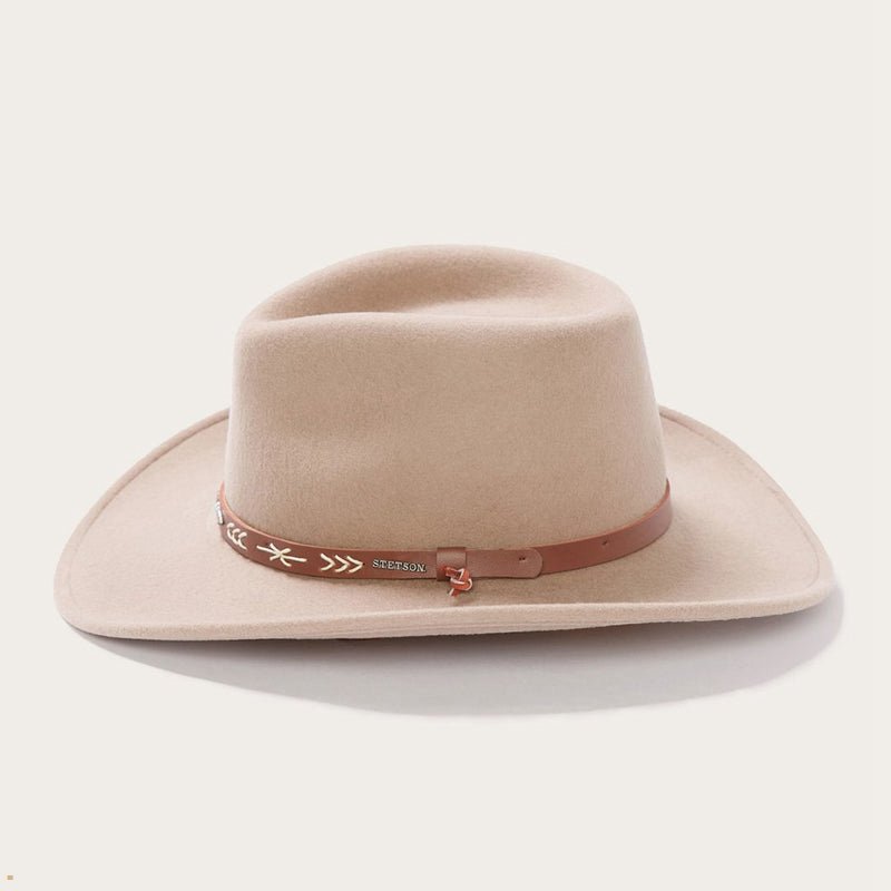 Light Brown Stetson Santa Fe Men's Outdoor Hats | UK 04EKJWHNL