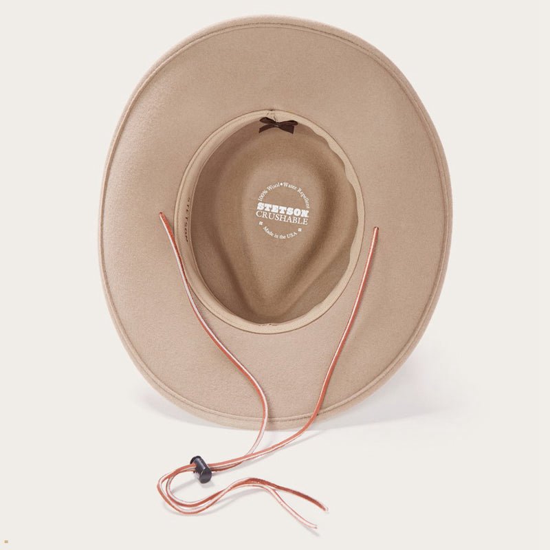 Light Brown Stetson Santa Fe Men's Outdoor Hats | UK 04EKJWHNL