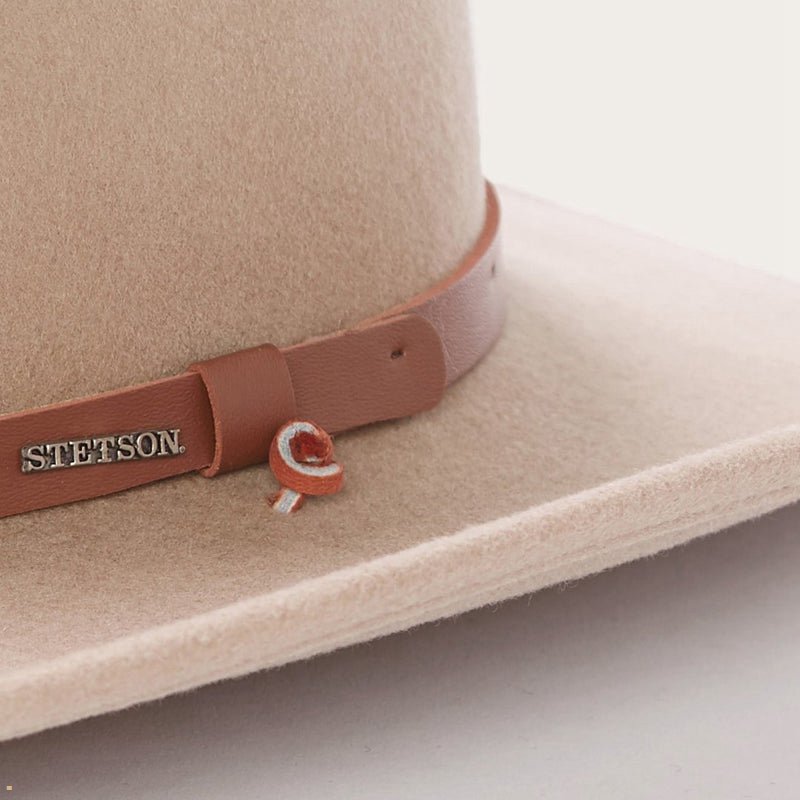 Light Brown Stetson Santa Fe Men's Outdoor Hats | UK 04EKJWHNL