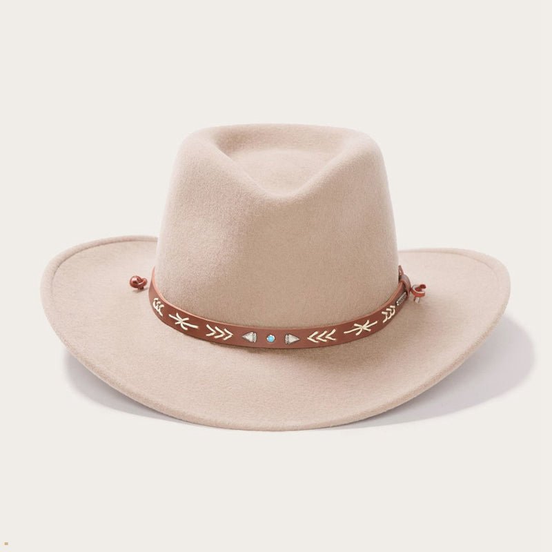 Light Brown Stetson Santa Fe Women\'s Outdoor Hats | UK 80SEKNWCQ