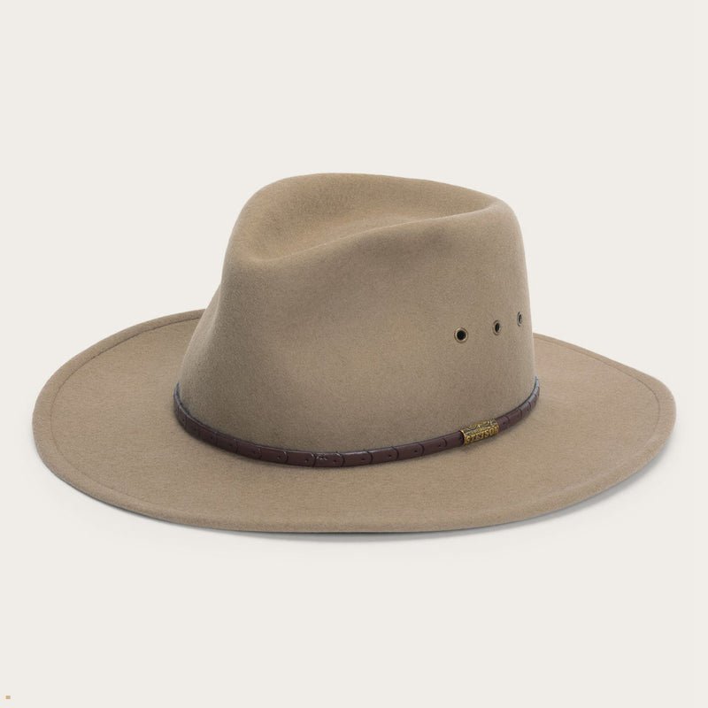 Light Brown Stetson The Moab Men's Outdoor Hats | UK 01XZQTBKU