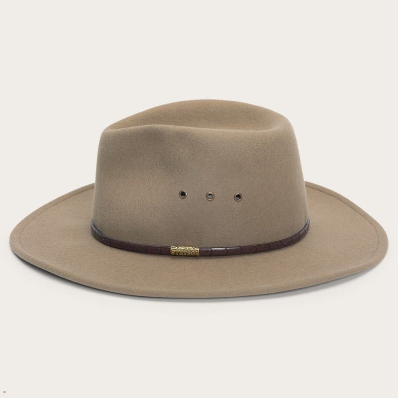 Light Brown Stetson The Moab Men's Outdoor Hats | UK 01XZQTBKU