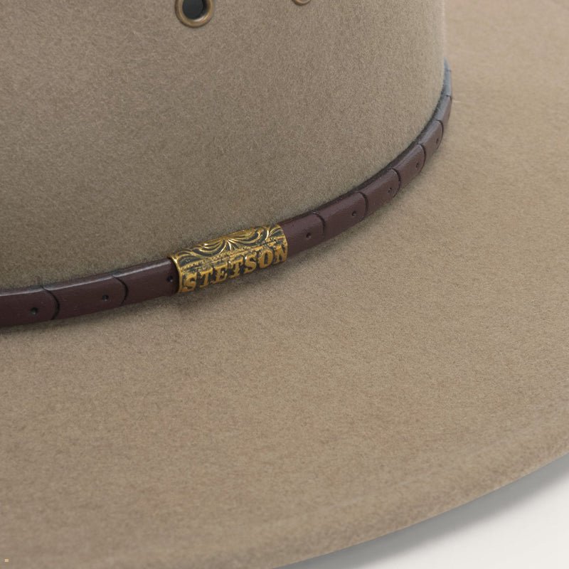 Light Brown Stetson The Moab Men's Outdoor Hats | UK 01XZQTBKU