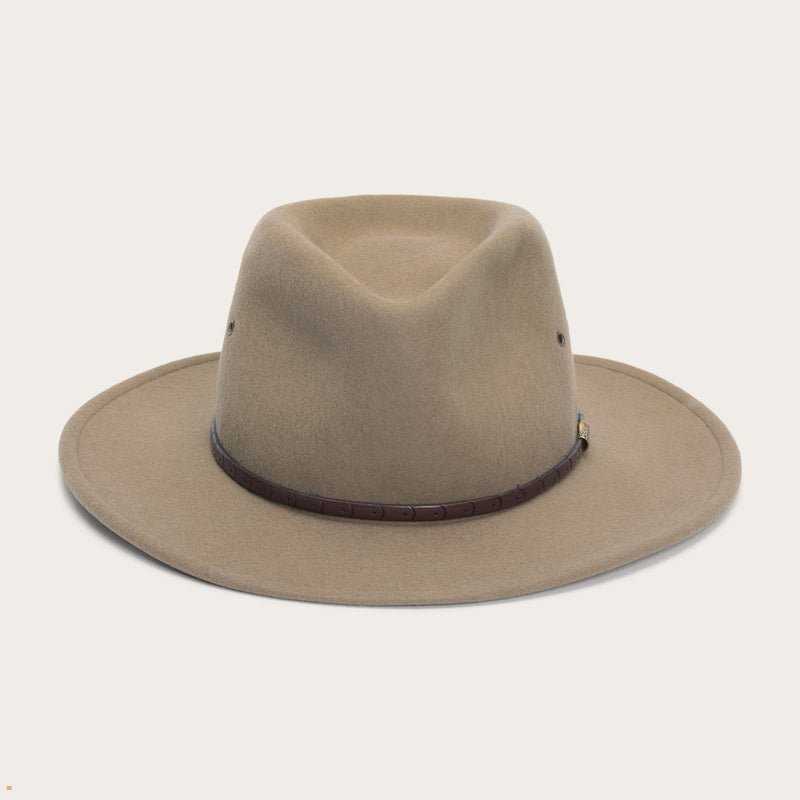 Light Brown Stetson The Moab Men\'s Outdoor Hats | UK 01XZQTBKU