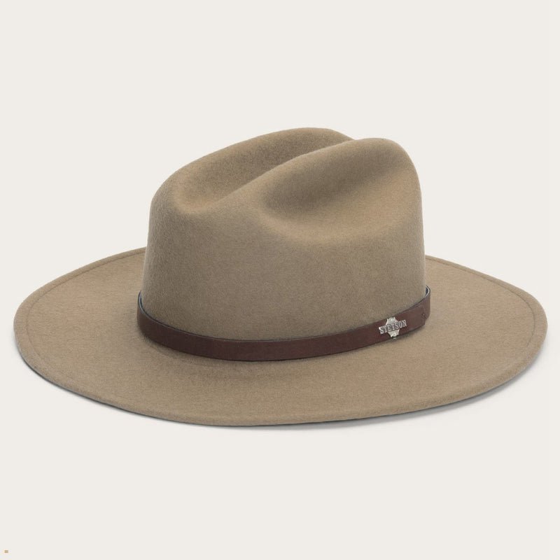 Light Brown Stetson The Route 66 Men's Outdoor Hats | UK 63CASJKRU