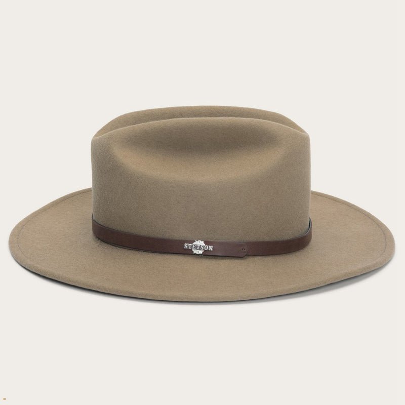 Light Brown Stetson The Route 66 Men's Outdoor Hats | UK 63CASJKRU