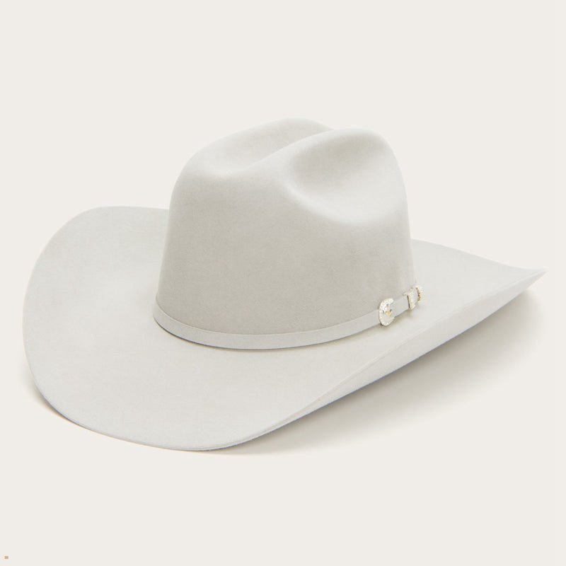 Light Grey Stetson Shasta 10x Premier Men's Cowboy Hats | UK 62QTYMNEO