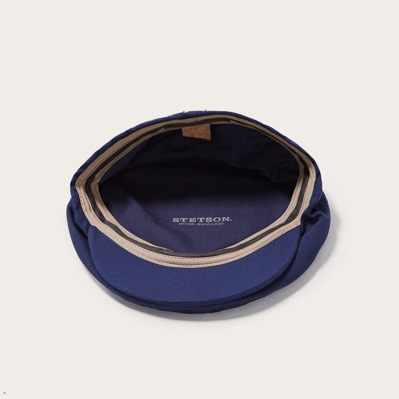 Navy Stetson Cambridge All-Weather Ivy Men's Caps | UK 38QDWBGJE